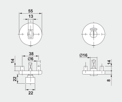 Сантехническая вертушка dormakaba PURE 7122 WC с индикатором