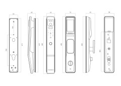 Замок врезной электронный Hogo V05 с распознаванием лица, черный