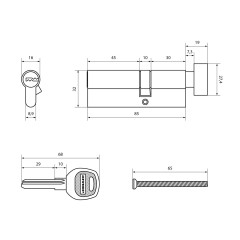 АЛЛЮР DL-02 85 (30 верт. х10х45) СP перекод.5+2 перфокл. Цилиндровый механизм (40,10)