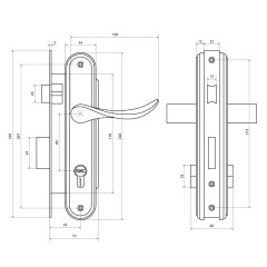 БУЛАТ ЗВ4-1.08.04 НОВА хром 5 перф.кл. Замок врезной с/руч (6)