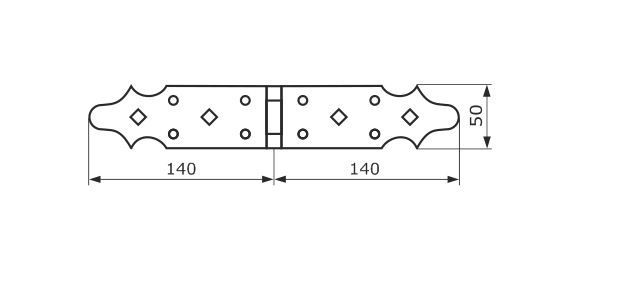 Домарт Петля фигурная 140х140 кованая СУЗДАЛЬ черный (30)