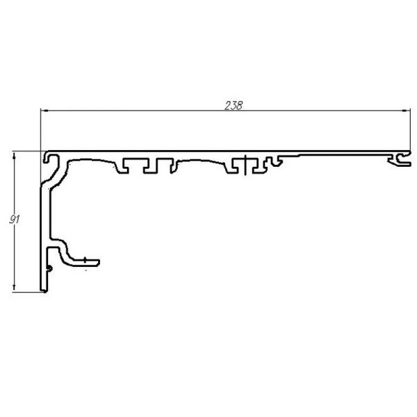dormakaba Базовый профиль телескопического привода ES200T 6250мм