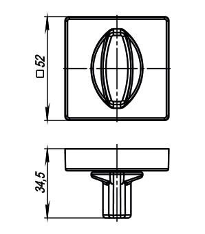 Ручка поворотная BK6.K.USQ52 FSG-39 флорентийское золото