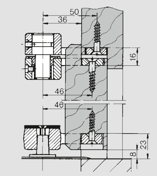 dormakaba Factory OUTLET Планка 7411 K/56, screw-on type