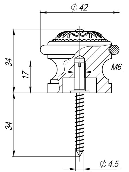 Упор дверной DS SM01 RB-10 французское золото