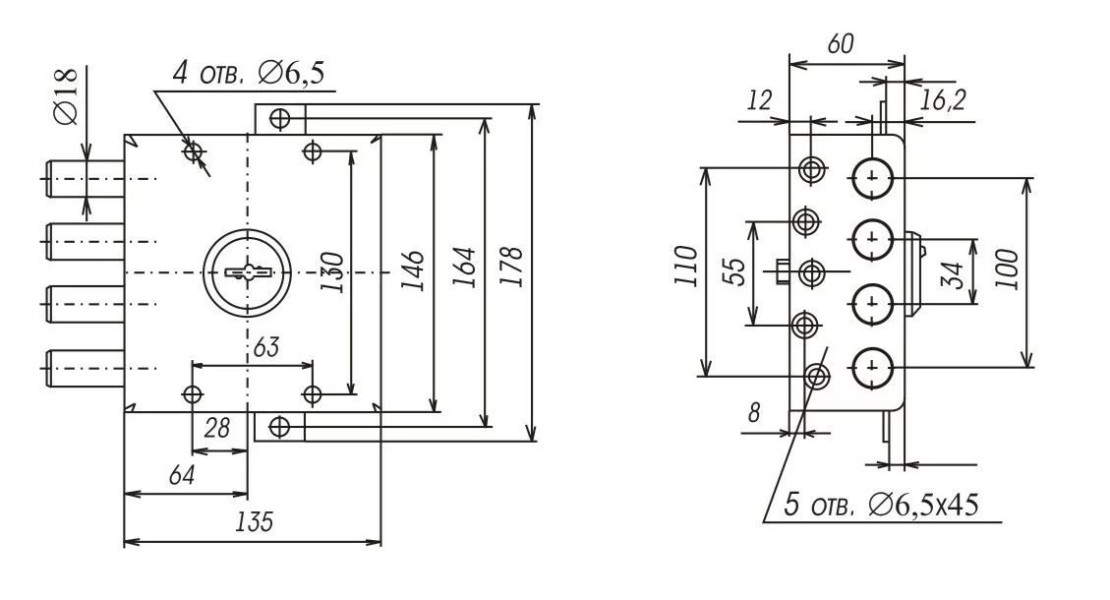 Сенат ЗНСТ 1 5 кл  027  Замок накладной тяж (6)