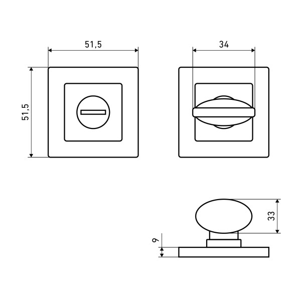 Сантехническая завертка к ручкам АЛЛЮР АРТ BK-S1 BL / BL(411515) матовый черный (100,10)
