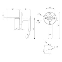 Ручка накладная AP.H-101 (H-101) для 1700B и 1700C с фиксацией ключом