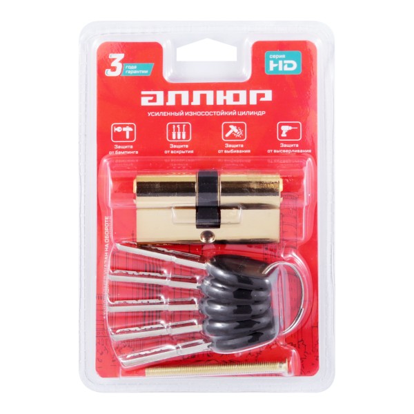 АЛЛЮР HD F 60-5К BP (30x30) латунь перф.кл БЛИСТЕР Цилиндровый механизм (60,10)