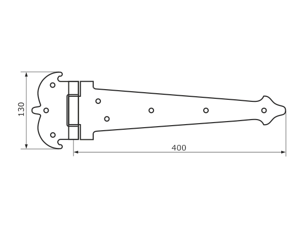 Домарт Петля-стрела фигурная ПС-400 мод.2 кованая СУЗДАЛЬ черный (10)
