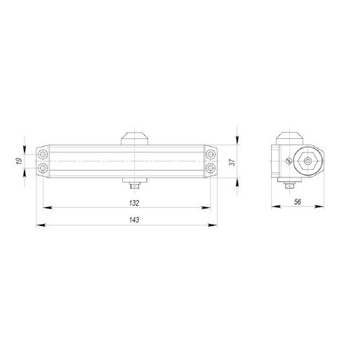Доводчик дверной DCTR15-60 hold open WH белый