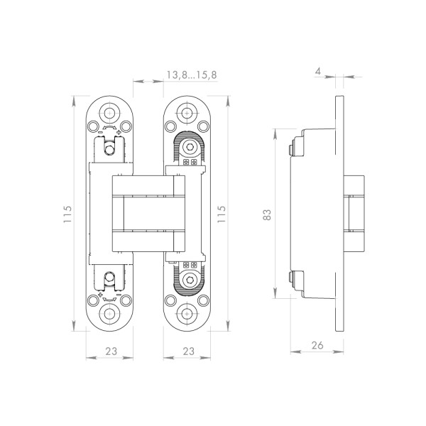 Петля скрытой установки U3D3000.VPG BL черный TECH