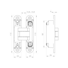 Петля скрытой установки U3D3000.VPG BL черный TECH