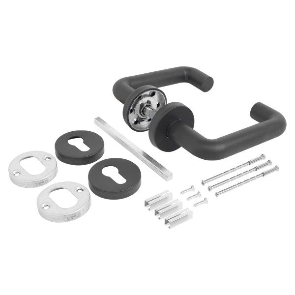 СТАНДАРТ 0203 (60-100)/R01 BLACK Комплект ручек с круглой накладкой под МЦ (30)