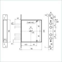 Балашиха ЗВ8 141.0.0 б/о 4 ригелей d16 Замок врезной тяж (10)