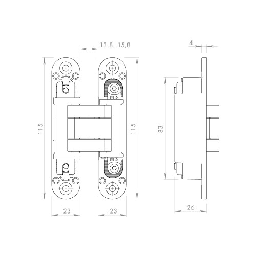 Петля скрытой установки U3D3000.VPG AB бронза TECH