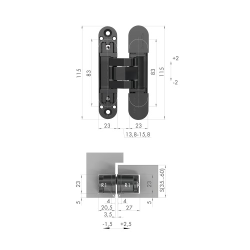Петля скрытой установки U3D3000.VPG AB бронза TECH