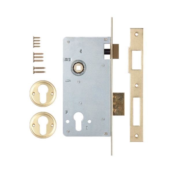 Корпус врезного замка с защёлкой 152/R (60 mm) w/b (латунь)