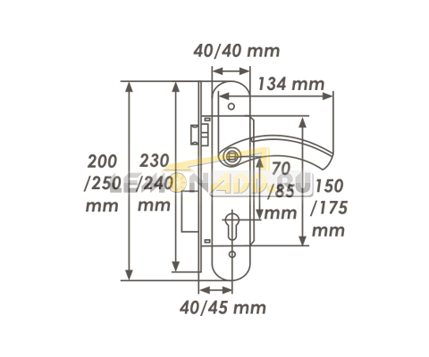 ЗАМОК ВРЕЗНОЙ N23-70Л, 23-85К