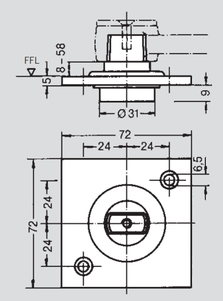 dormakaba Factory OUTLET Напольный штифт с подшипником 7471K