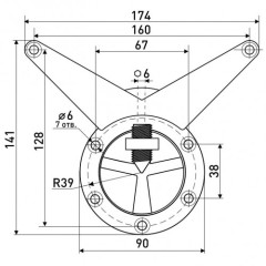 Soller для стола верхнее распорное крепление "усы" для опоры d-60 (40,4!!!)