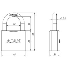 Замок навесной PD-0150 MS 3 key англ./коробка