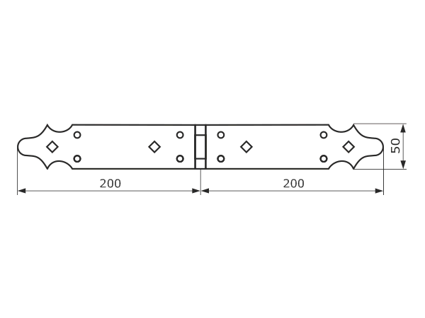 Домарт Петля фигурная 200х200 кованая СУЗДАЛЬ черный (30)