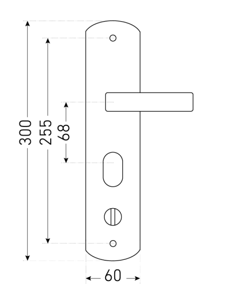 АЛЛЮР РН-А300 Y нерж.планка двухстор.универ. для кит. металл. дверей Комплект ручек (12)