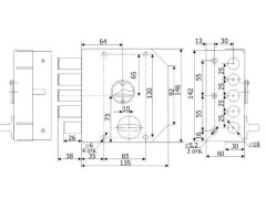 Гардиан 20.05С Левый 5кл (ЗК.503Н-02/124) горизонт.ключ.ЗД б/о Замок накладной тяж (6)