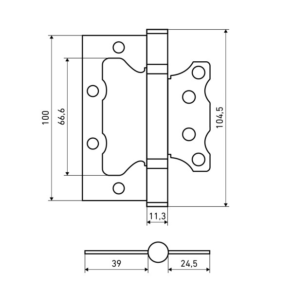 АЛЛЮР 100х75 2BB WW БЛИСТЕР 2,5мм белая Петля накладная без врезки 2 шт (50,25)