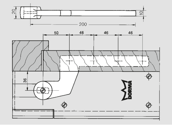 dormakaba Factory OUTLET Планка 7411/56, screw-on type