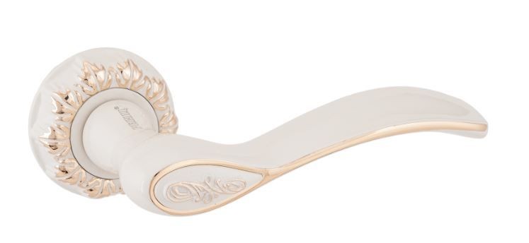 RENZ DH 17-10 W/GP Флория белый/латунь блест. Комплект ручек (20)