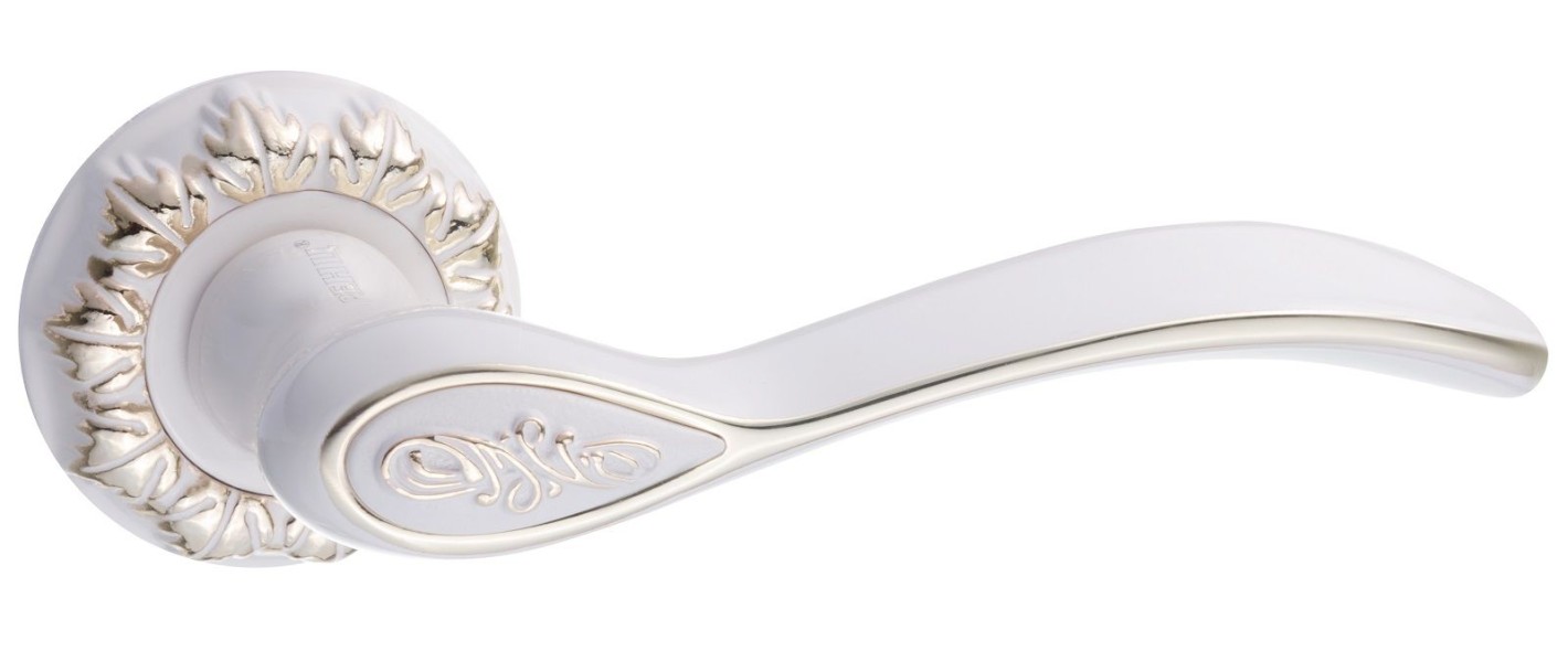 RENZ DH 17-10 W/GP Флория белый/латунь блест. Комплект ручек (20)