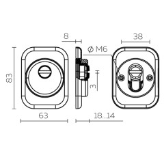 Броненакладка DEF.XL/K-EXT.4286 (DEF 4286 SQ XL) CP-8 хром