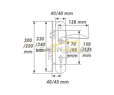 ЗАМОК ВРЕЗНОЙ N94-70Л, N94-85K