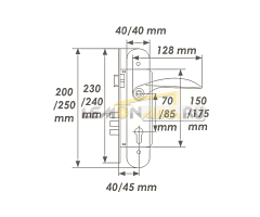 ЗАМОК ВРЕЗНОЙ N94-70Л, N94-85K