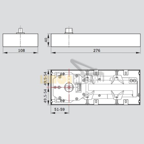 DORMA BTS 65 напольный дверной доводчик