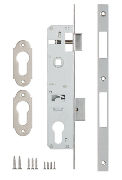 Корпус узкопрофильного замка с защёлкой 153/P (25 mm) w/b (хром)