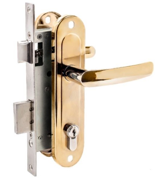 Д-град Зенит ЗВ7-70.4-02 золото-лак Замок врезной с/руч (15)