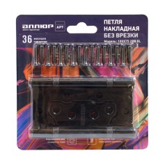 АЛЛЮР 100х75 2BB BL БЛИСТЕР 2,5мм матовый черный Петля накладная без врезки 2 шт (50,25)