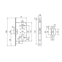 АЛЛЮР АРТ 5300-P SN мат.никель без ц/м  Замок врезной (40)