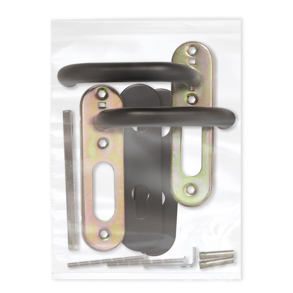 Ручка дверная FP.DH72.0433 SS 201 BLACK с пружиной, нержавейка 201, черный, квадрат 9x140 мм