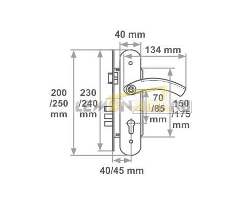 ЗАМОК ВРЕЗНОЙ N96-70Л, N96-85K