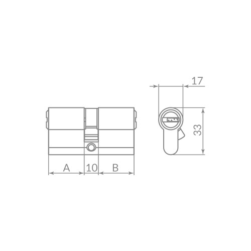 Цилиндровый механизм Z3000Key90(40+10+40) СP хром