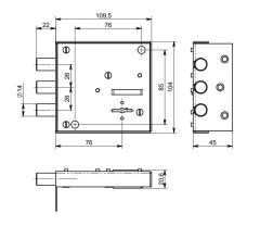Симеко  БИФ-0030*3 б/о Замок накладной (20)