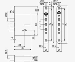 Эльбор 1.04.06.3.5 Кремень 3кл никель б/о Замок врезной б/руч (20)