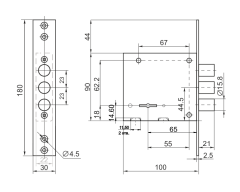 Рязань ЗВ 8-8Г/15 (КЛП7-97).У2 б/о "BORDER" 87310 Замок врезной тяж (18)