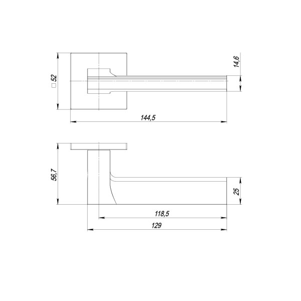 Ручка раздельная K.ARC.Q52.BLADE BL-24 черный