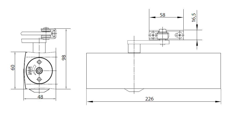 GEZE TS 2000 VBC EN 2/4/5 (дверной доводчик, без рычага)