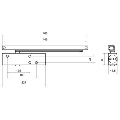 БУЛАТ Доводчик дверной PROFI (ПРОФИ) ДД 802/5 BH-B (25-120 кг) черный со скольз.тяг, морозостойкий